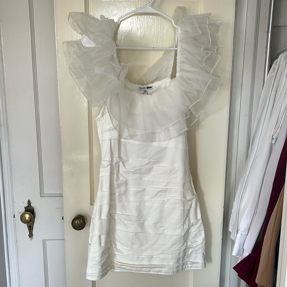 White Tulle Mini Dress